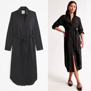 Abercrombie & Fitch Black Midi Dress
